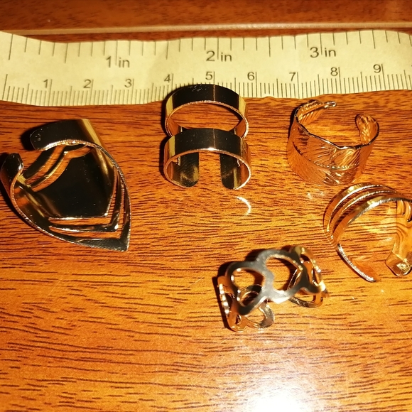 Set of 5 golden rings - Picture 5 of 7